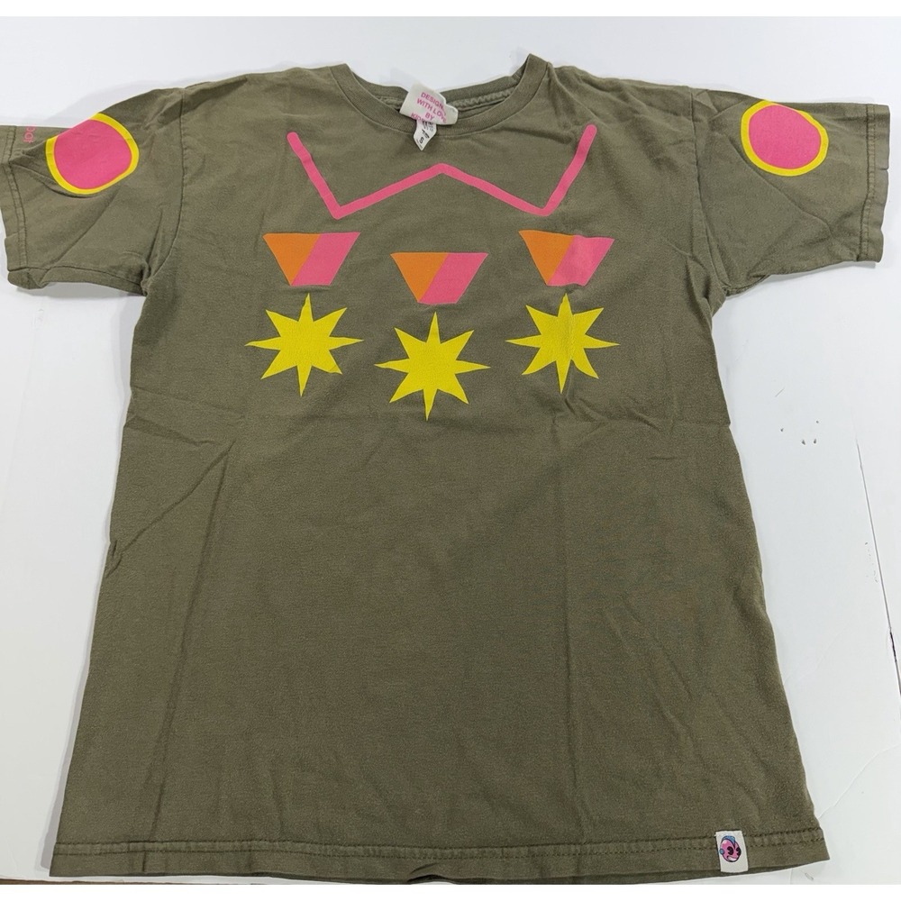 Kidrobot Graphic T-Shirt Olive Neon Streetwear Tee Mens Small